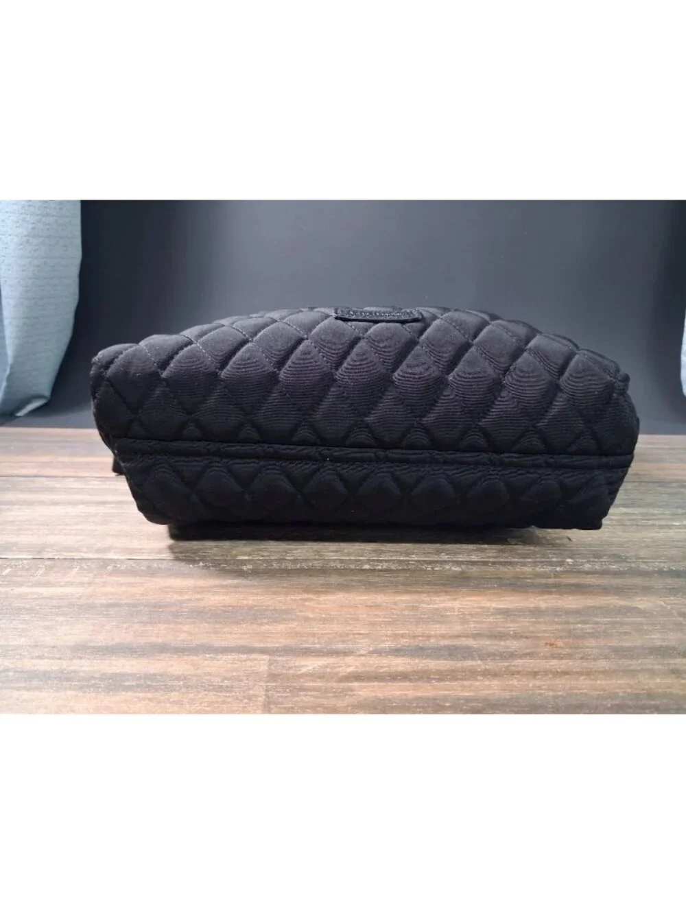 Vera Bradley Makeup Bag Black Quilted Cotton Cosmetic Pouch Travel